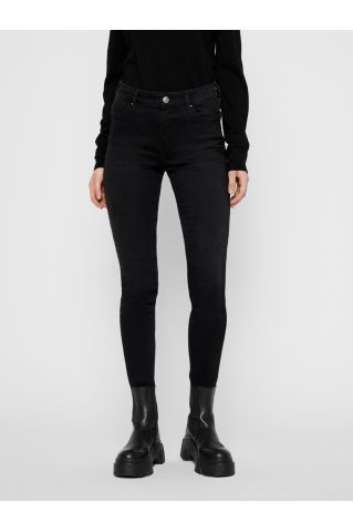 Pcdelly Mid Waist Jeans Black