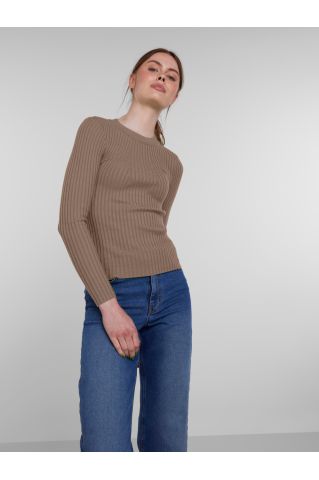 Pccrista Ls O-Neck Knit Noos Bc Fossil