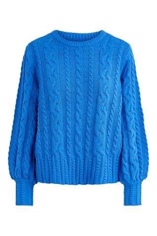Yaslaces Ls Knit Pullover S. Strong Blue