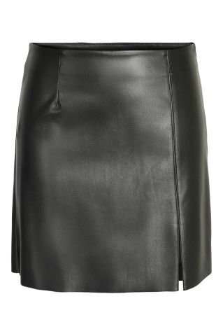 Nmclara Penny  Pu Hw Slit  Skirt Noos Black