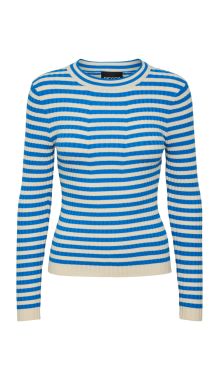 PCCRISTA LS O-NECK KNIT NOOS BC French Blue
