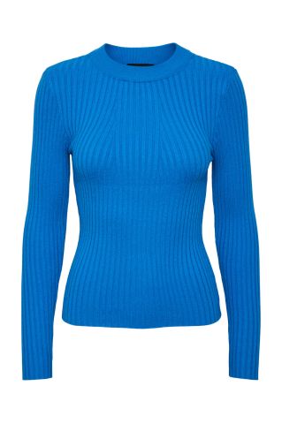 Pccrista Ls O-Neck Knit Noos Bc French Blue