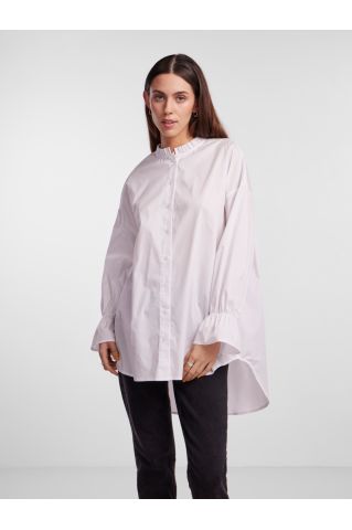 Pcessi Ls Oversized Frill Shirt D2d Bright White