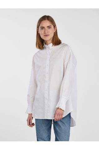 Pcessi Ls Oversized Smock Shirt D2d Bright White