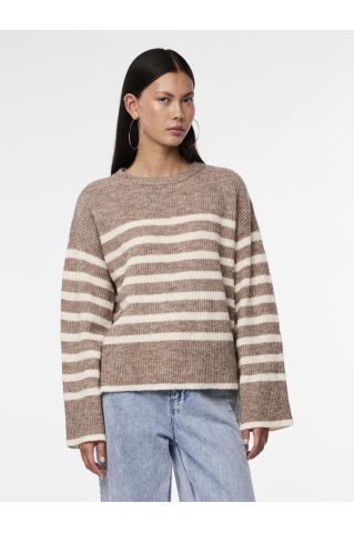 Pcline Ls O-Neck Knit Pwp Bc Fossil