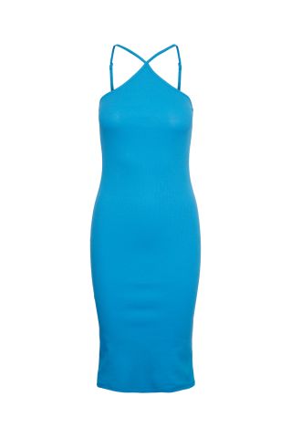 Pcmalia Strap Dress D2d Ibiza Blue