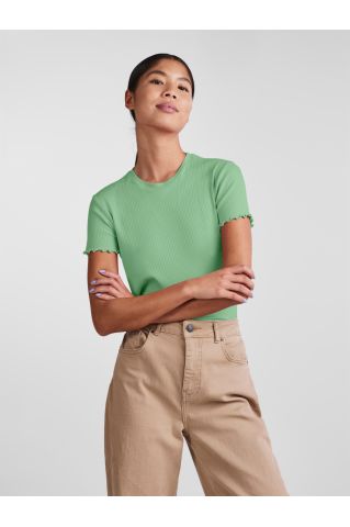 Pcnicca Ss O-Neck Top Noos Quiet Green