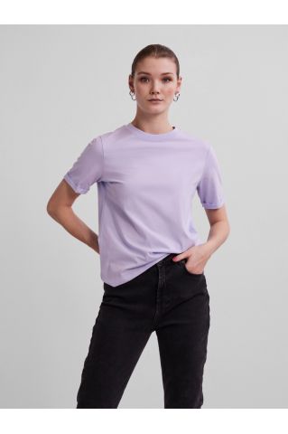 Pcria Ss Fold Up Solid Tee Noos Bc Purple Heather