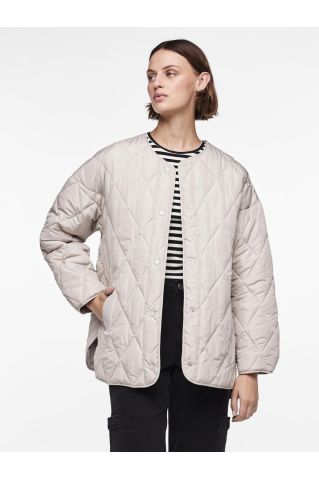 Pcstella Quilted Jacket Noos Bc Silver Gray