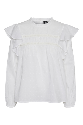 Vmtrine Ls Lace Top Wvn Snow White