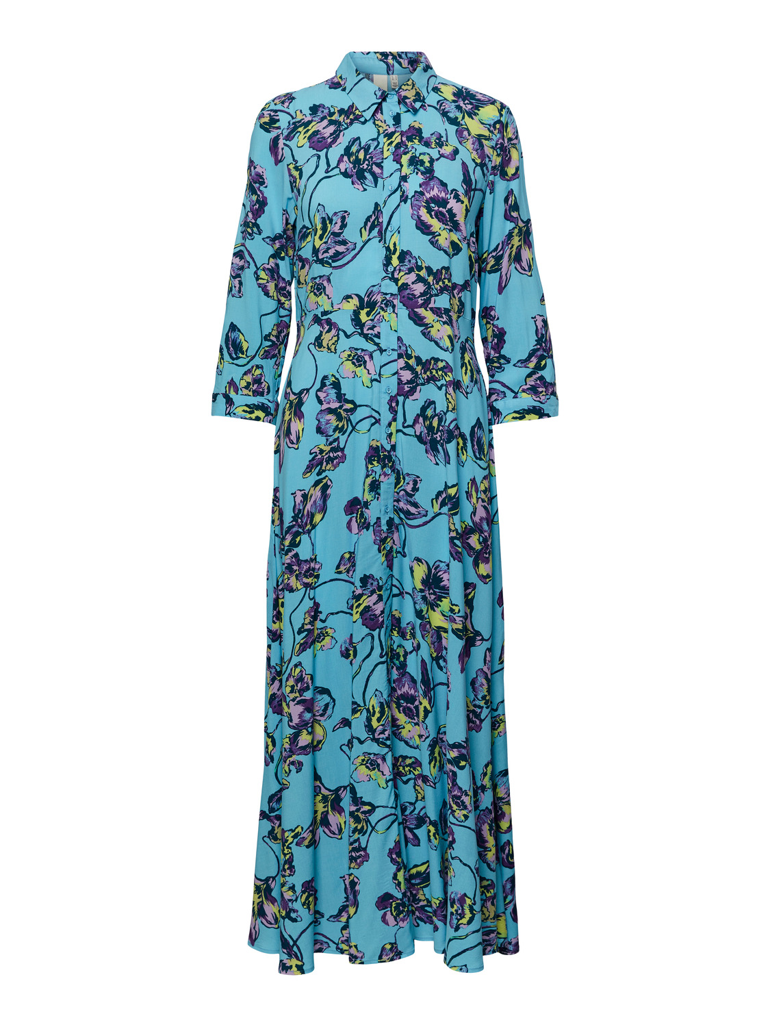 Køb Yassavanna Long Shirt Dress S. Noos Blue Topaz