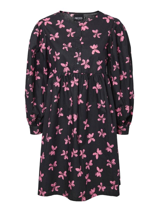Pcalona Ls Dress D2d Black/Pink Flowers