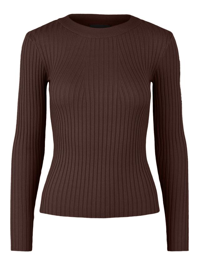 Pccrista Ls O-Neck Knit Noos Bc Chicory Coffee